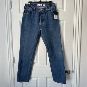 RE/DONE LEVIS Indigo Ass Rip 70s Straight Leg size 28 NWT